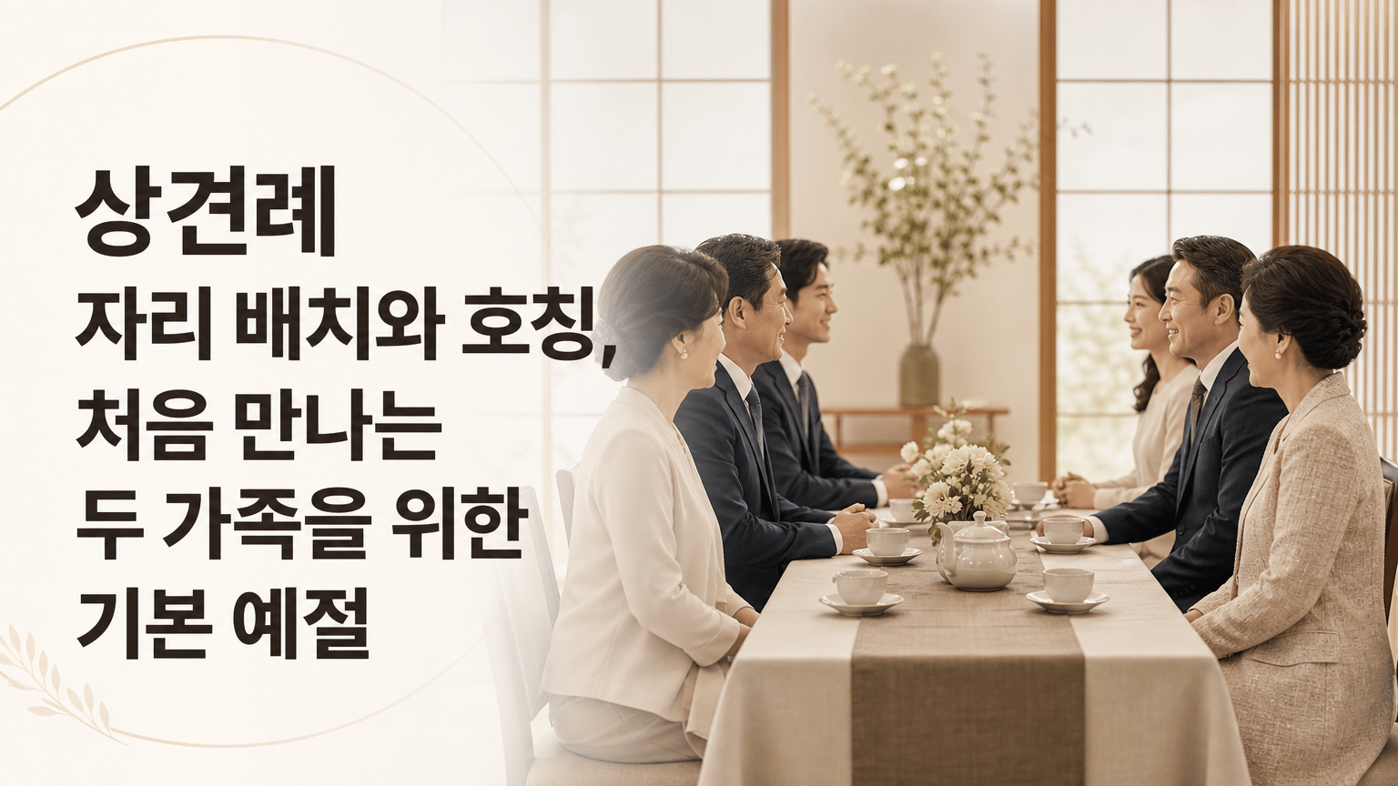 상견례 자리 배치와 호칭, 처음 만나는 두 가족을 위한 기본 예절